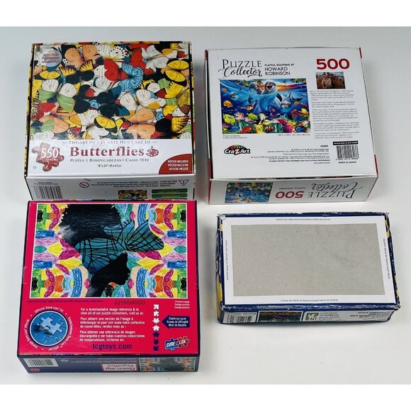 Lot 4 JIGSAW PUZZLES 300 500 550pc Butterflies Dolphin Amsterdam Woman COMPLETE - Picture 3 of 7